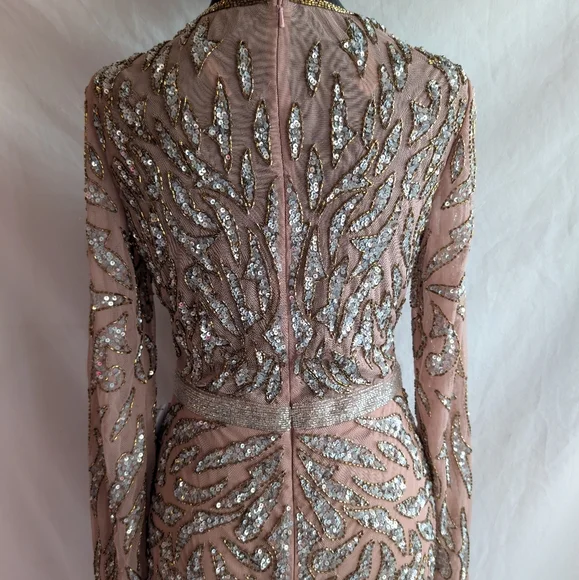 NWT Mac Duggal EMBELLISHED ILLUSION SHEATH DRESS #5521